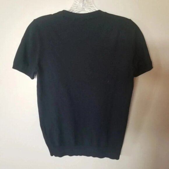 Moncler Virgin Wool Blend Black T-shirt L - Picture 2 of 12